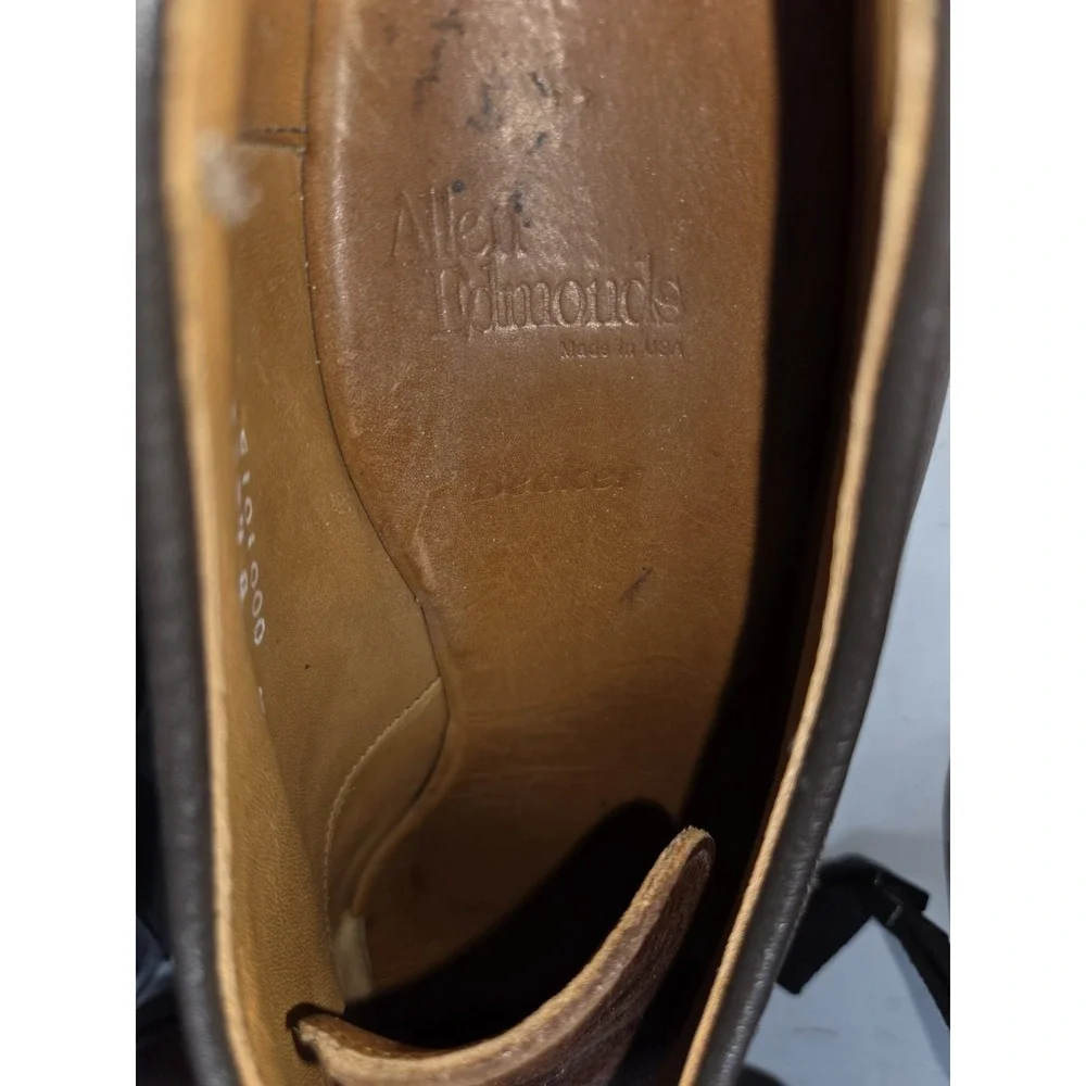 ALLEN EDMONDS Becker BROWN Pebbled Leather Lace Shoes Mens 9‎ D Cap Toe Oxford
